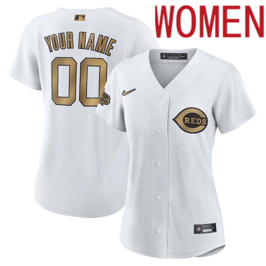 Women Cincinnati Reds Nike White 2022 MLB All-Star Game Replica Custom MLB Jersey->cincinnati reds->MLB Jersey